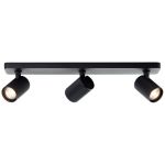 Brilliant Marty Plafonnier Aluminium Sablonneux Noir 15W 1050lm - 830 Blanc Chaud | Incl. 3x GU10
