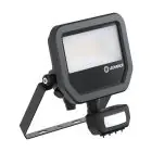 Ledvance Projecteur LED Aluminium Noir 17W 2200lm 100D - 830 Blanc Chaud | IP65 - Détecteur De Mouvement Et De Lumière - Symétrique