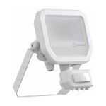 Ledvance LED Floodlight Aluminium Wit 8W 1200lm 100D - 840 Koel Wit | IP65 - Bewegings- En Lichtsensor - Symmetrisch
