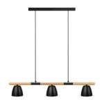 Nordlux Theo 3-Rail Pendelarmatuur Metaal en Hout Zwart | Geschikt voor 3x GU10