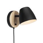 Nordlux Theo Wandlamp Metaal en Hout Zwart | Geschikt voor GU10