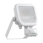 Ledvance LED Floodlight Aluminium Wit 8W 1200lm 100D - 840 Koel Wit | IP65 - Bewegings- En Lichtsensor - Symmetrisch